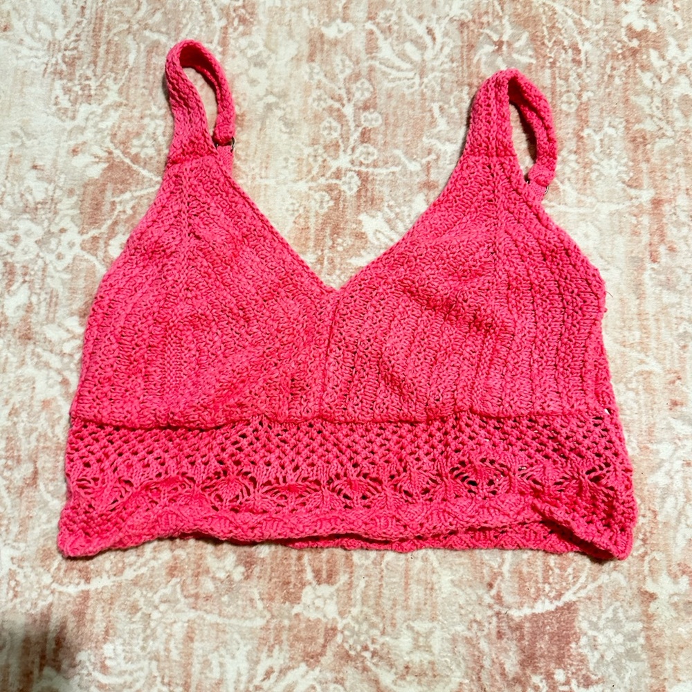hollister crocheted crop top